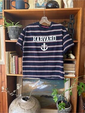 Harvard Stripe Anchor Tee L